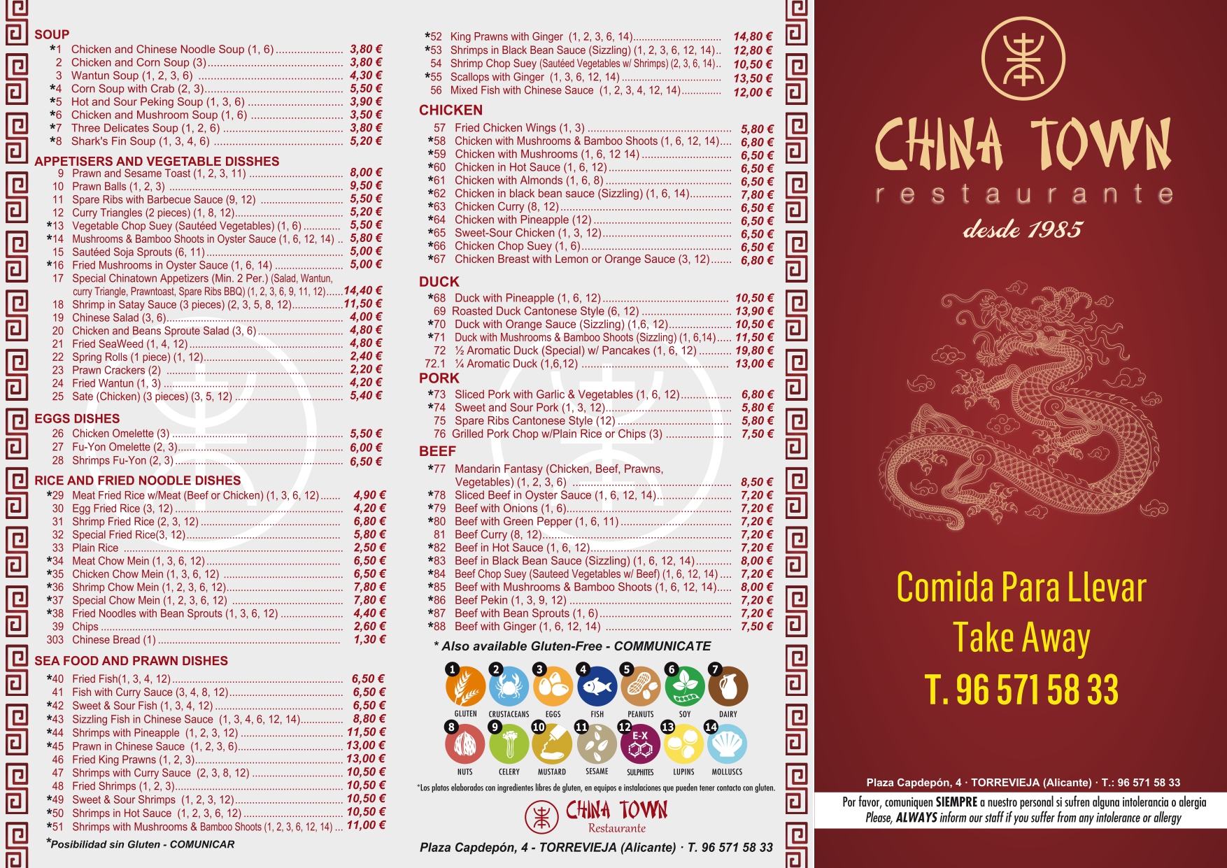 Gruñido futuro Víspera Para llevar – Restaurante China Town